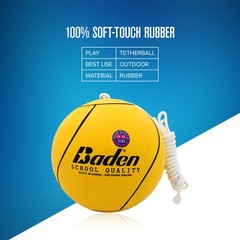 School Quality Tetherball Set Soft Touch Rubber Ball With Nylon Rope Yellow