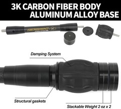 AMEYXGS Archery Bow Stabilizer for Compound Bow, 3K Carbon Fiber 6″, 8″, 10″, 12