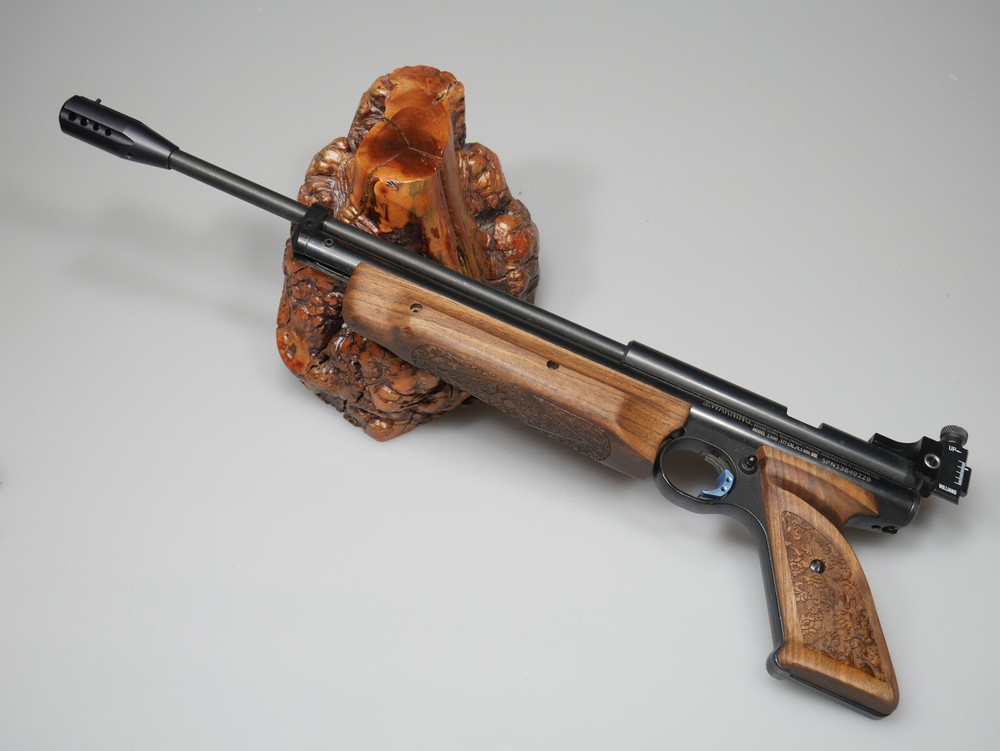 CUSTOM WALNUT FOREARM & GRIPS FLORA FITS CROSMAN 1377 C, 1322 P PISTOL OIL FINIS