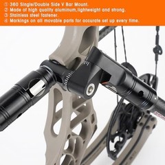 Single Side Adjustable V-Bar Mount Quick Disconnect Bow Rod Stabilizer, Archery