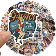 100pcs Sexy Pinup Girl Stickers, Retro Motorcycle Girl Stickers Pack for Adults,