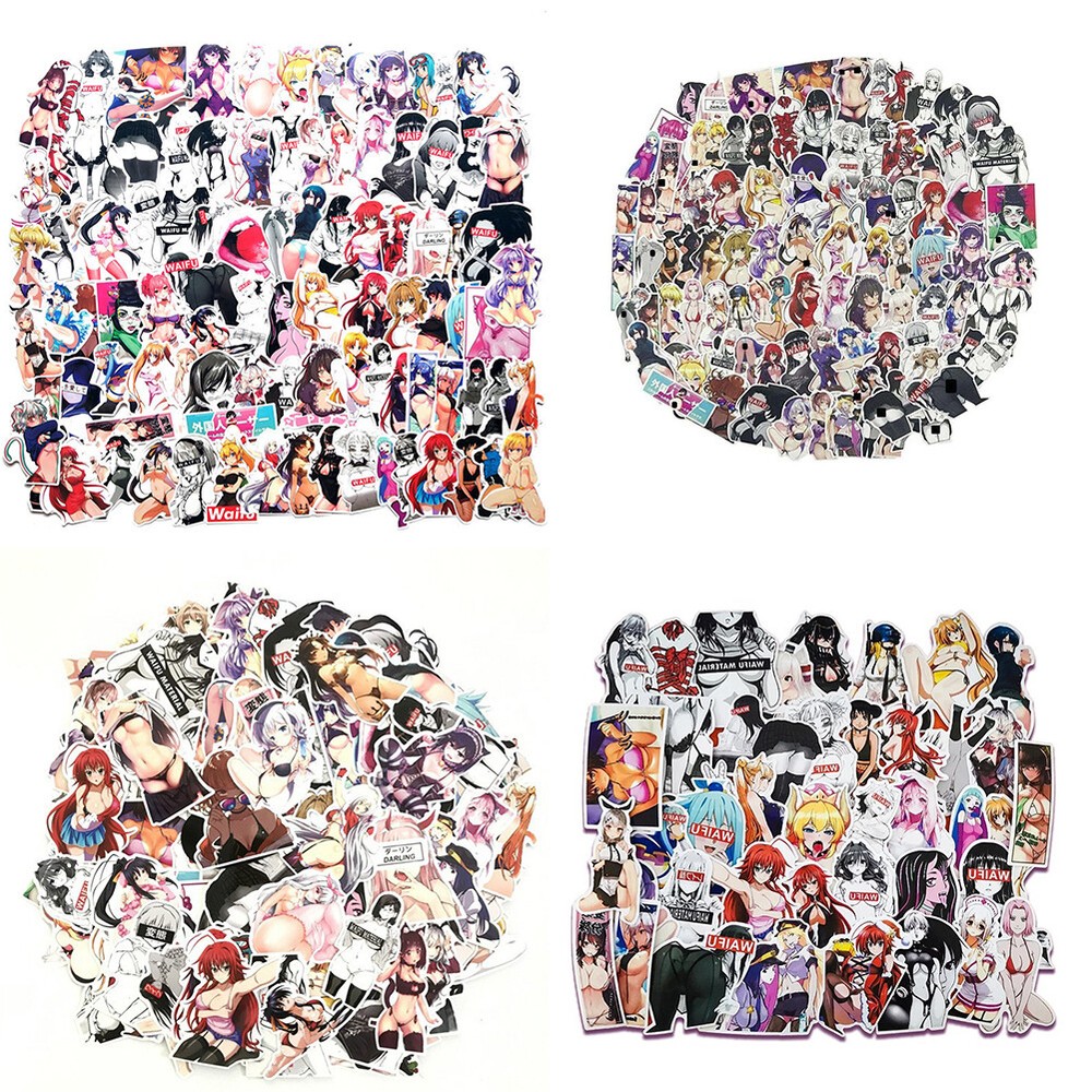 US 100-200 Pcs Sexy Anime Stickers Waifu Girl Explicit Beautiful Gorgeous Vinyl