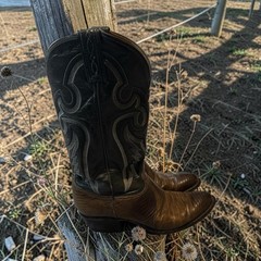 Tony Lama Men’s Western Cowboy Boots Brown Black US 7.5 style 8710
