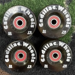 Vintage Cadillac Wheels Red 56mm 78a Set with Bones Reds