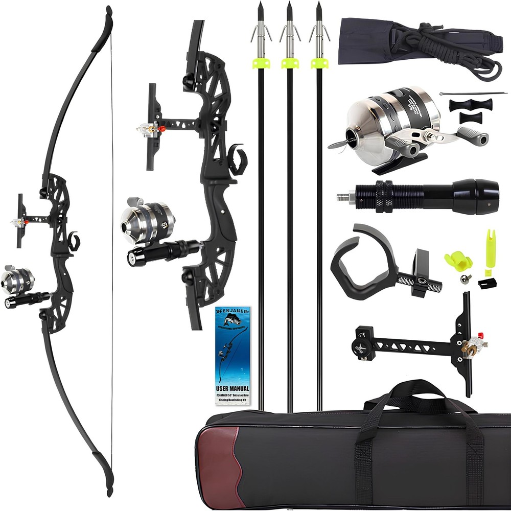 53″ Takedown Recurve Bowfishing Combo Kit, 30/40 LBS Right Hand Only Bowfishi…