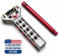 Full Metal Repeating Pocket Slingshot Includes 1 Ball Magazine 5 Bandset Model D