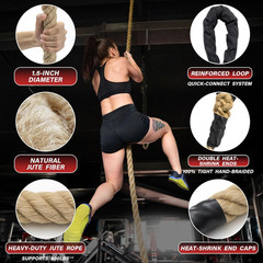 Climbing Rope Gym Workout – 10FT 15FT 20FT 25FT 30FT 35FT Heavy Duty Jute Thick