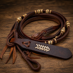 Challenger Romal Reins Leather Romel Reins w/ Popper 66JReins