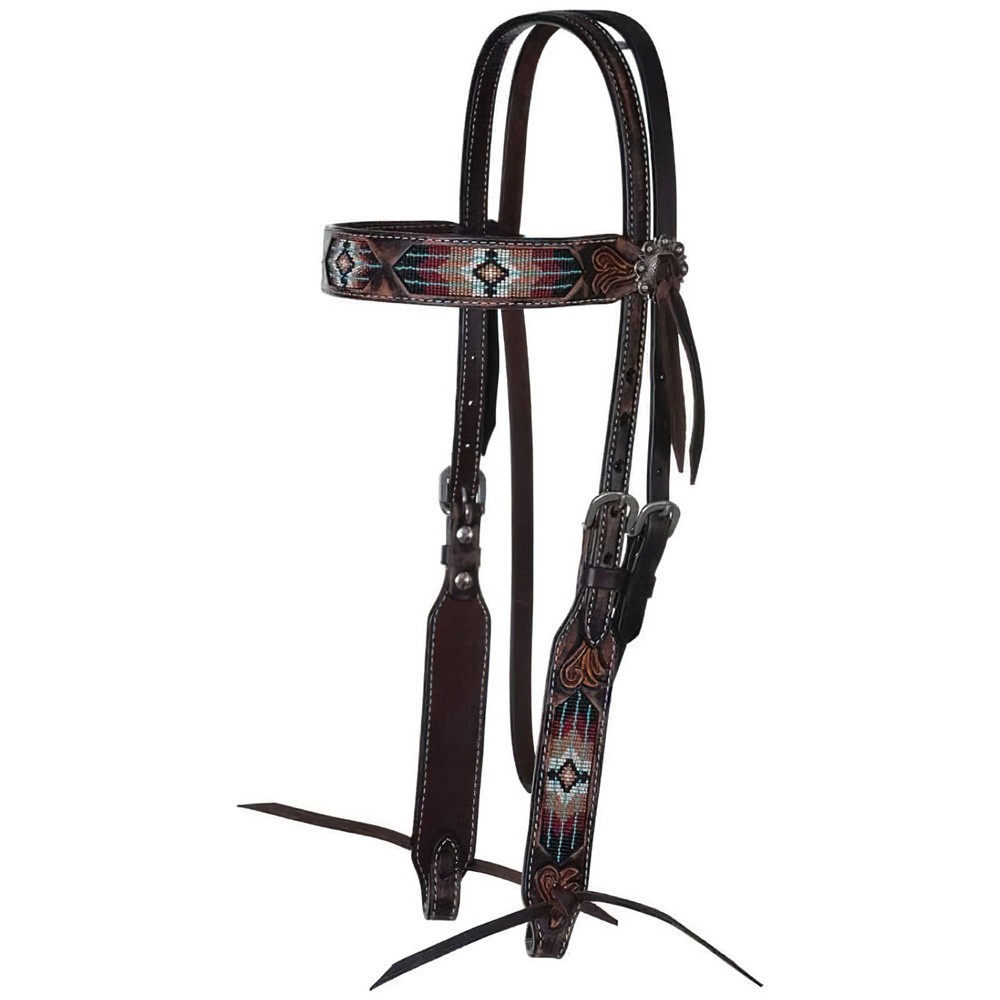 CIRCLE Y 5/8in Southwestern Beaded Browband Headstall (X0216-600V)
