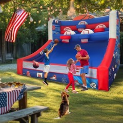 OZIS Inflatable Basketball Hoop Game with Balls & Blower, Indoor/Outdoor Party