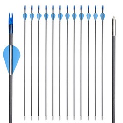 54″ Takedown Recurve Bow RH + 12 Fiberglass Arrows Archery Hunting Target Set