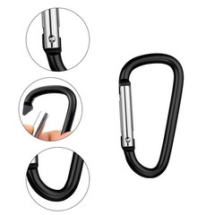 12 Pack Aluminum Carabiners D Ring with Keychain 2.5 Inch Carabiner Clip D Shape
