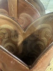Tony Lama Ostrich Leather Peanut Brittle”Cowboy Boots Men’s Size 8 EE