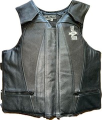 EPT Premium Leather Bull Riding Vest – Black Leather EPT Brand – Adult Sizes: Sm