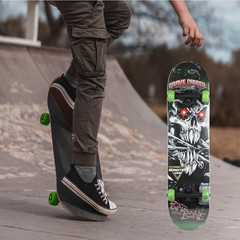 Monster Jam 31 Inch Skateboard, 7-Ply Maple Desk Skate Board for Cruising, Carvi