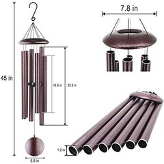 ASTARIN Outdoor Wind Chimes, 45 in Memorial Chimes with 6 Heavy Tubes, Large …