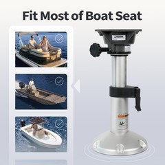 Manumarine Boat Seat Pedestal Aluminum Adjustable Height Locking 13-18 Inches