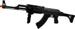 One Air Soft DE Metal AK-47S Airsoft Auto AEG Rifle 320 FPS @ 0.2G w/ RIS Black