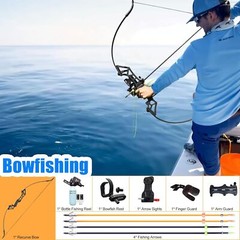 40lbs BowFishing Combo Archery Recurve Bow Arrow Bottle Fishing Reel Set Adult