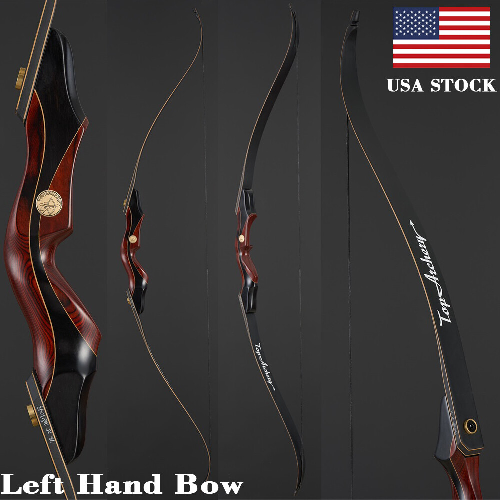 60″ Recurve Bow 25-50lbs Takedown Wooden Left Hand Bow Archery Outdoor Hunting