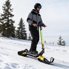 2 in 1 800W Foldable Snow Scooters Two Wheel Sled for Ski Resorts E-Scooter