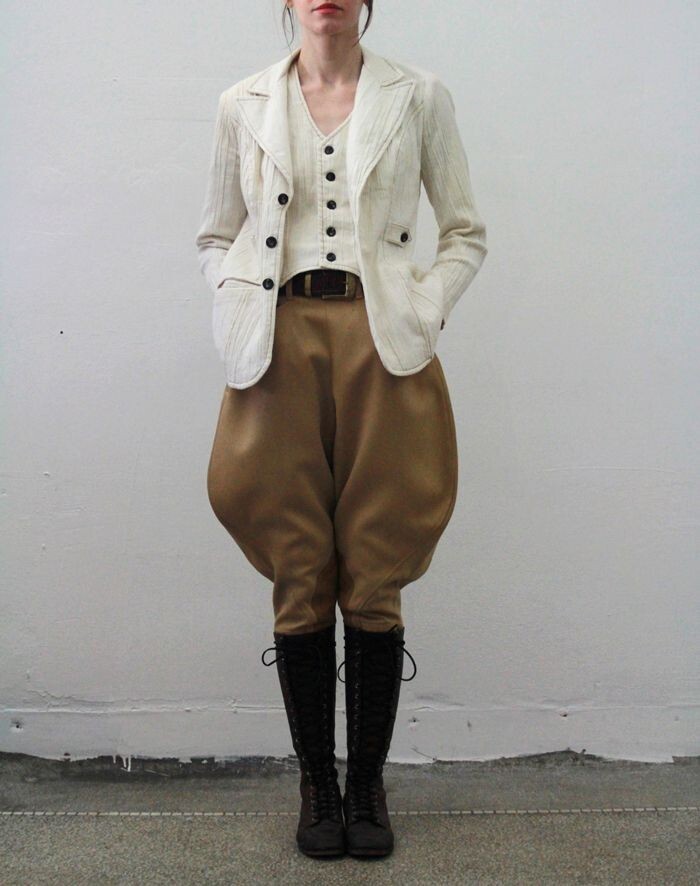 Khaki Horse Riding Breeches For Women Polo Hinting Jodhpurs Baggy Trousers