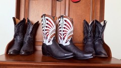 Dan Post DP 80512 Men’s Western Cowboy Boots US 12 EE Black White Red