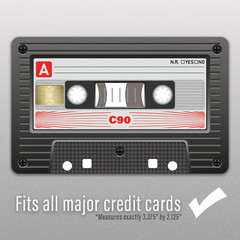 3 Pack Credit Card Skin Cassette Mix Tape Retro 80’s GenX Debit Sticker Decal