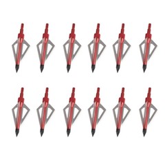 12PCS Archery Broadhead 100grain 3-blade cut 5/6″ ArrowHead Hunting Point Arrows