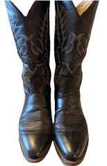 Tony Lama Black All Leather Western Cowboy Biker Work Riding Boots Mens Sz 8.5 D