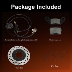 Rear Hydraulic Disc Brake Caliper System Pads Disk Rotor Set for Go Kart 200cc