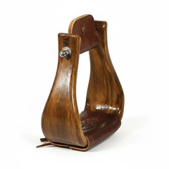 Professional’s Choice Wood Stirrups – 3-Inch Tread Medium Gloss Finish with