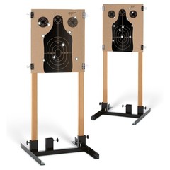 Modern Innovations (2 Pack) Steel Target Stand Base for Paper 2 Count, black