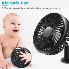 1Pc Car Cooling Fan Portable Rotatable USB Vehicle Fan Backseat Clip Fan Dashboa