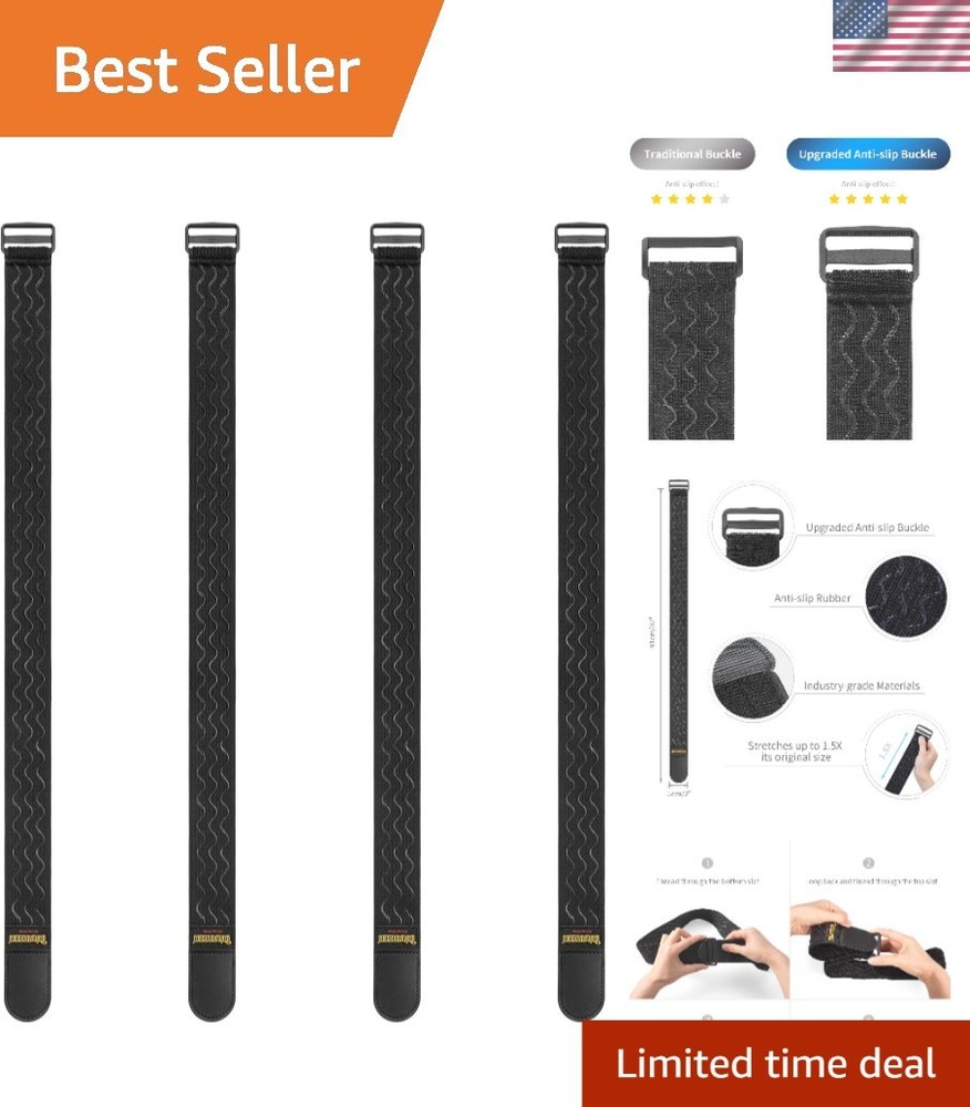 32″ Elastic Hook and Loop Straps with Anti-Slip – Secure Your Valuables Safely