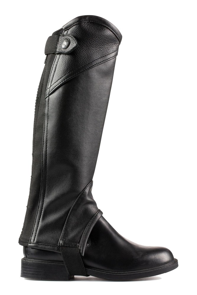 Unisex Soft Leather Zip-Up Equestrian Kids Half Chaps for Horseback Riding | See