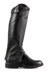 Unisex Soft Leather Zip-Up Equestrian Kids Half Chaps for Horseback Riding | See