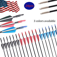Archery 24/48pcs 31″ Archery Fiberglass Arrows Dense Shaft Tip Hunt Practice