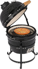Outvita Ceramic Grill, 13″ round Kamado Charcoal Grill, Portable Barbecue Grill