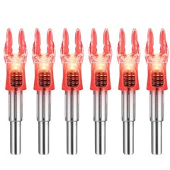 DEEPOWER S Lighted Nocks for Arrows .244/6.2mm 6/12 Pack 6 PCS / Red
