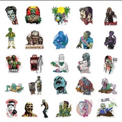 25 Piece Mix Lot 2” Zombie Stickers, Romero, DOTD, Decal, NOTLD FREE SHIPPING