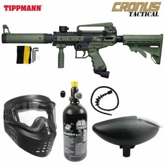 Maddog Tippmann Cronus Tactical Bronze HPA Paintball Gun Starter Package Olive