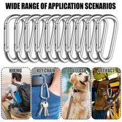 10 PCS Stainless Steel Carabiners Spring Snap Hooks Heavy Duty Keychain Clip NEW