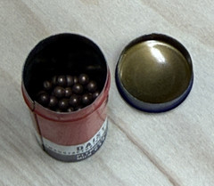Vintage Daisy Targeteer BBs Metal Tin Container Shot 118 Caliber 1/2 Full