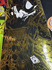 SUPER RARE Spiderman Gold Holofoil Black Suit HUF Skateboard Deck Marvel Comics