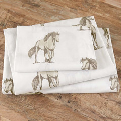 Rod’S Easy Rider Western Queen Sheet Set – Tan & Brown – 4 Piece Cotton