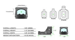 3 MOA Mini Red Dot Reflex Sight OWL fit Doctor Cut PSA Dagger GLOCK MOS Pistol