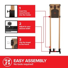 Modern Innovations (2 Pack) Steel Target Stand Base for Paper 2 Count, black
