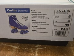 Candi Girl CARLIN Brushed Suede Electric Blue Quad Roller Skates, Size 6 Derby