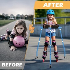 GanFindX Skater Aid for Kids Roller Skating, 33″ Adjustable Roller Skate Trainer